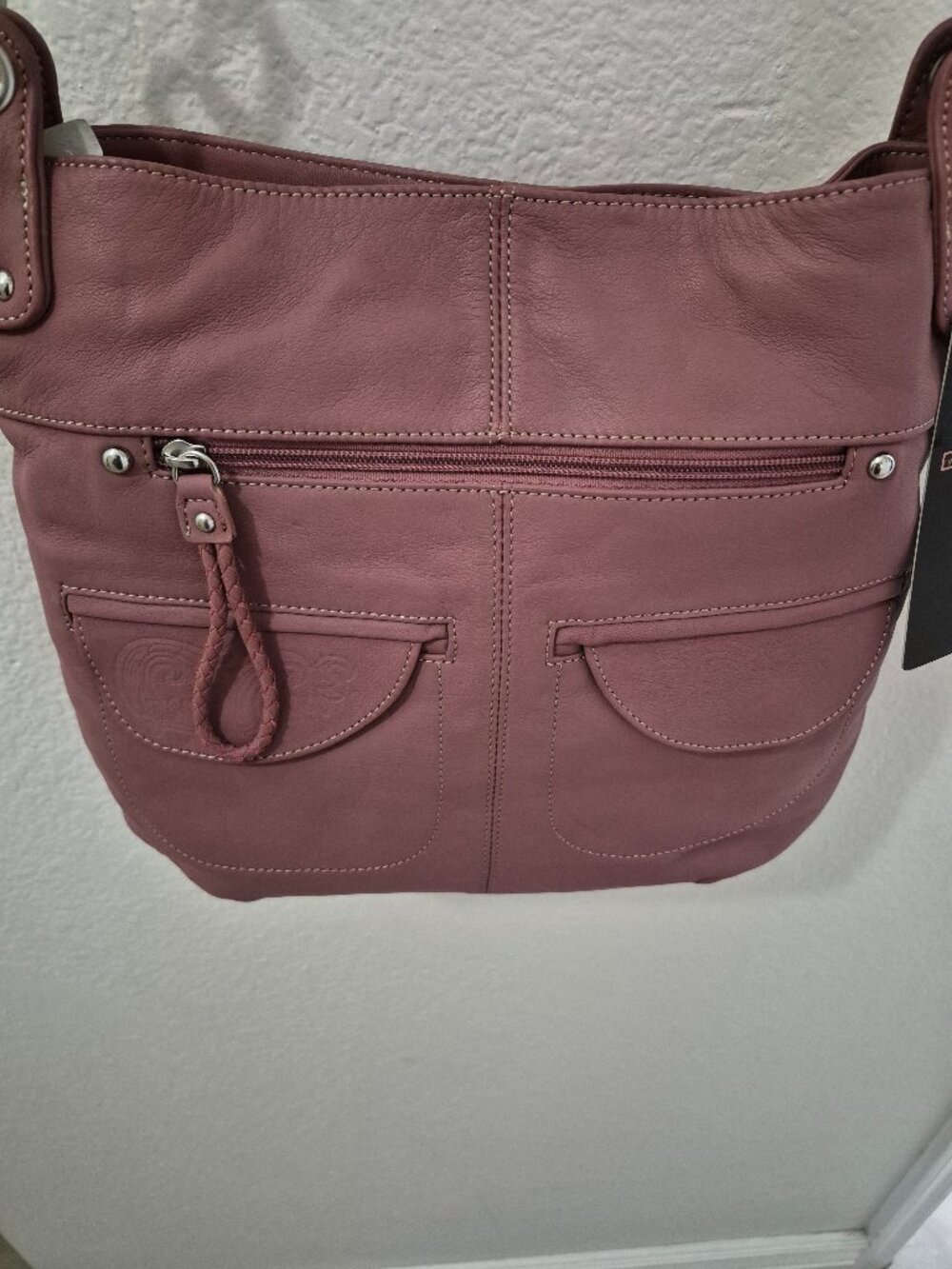 NWT Stone Mountain Leather Handbag with Silver Hardware